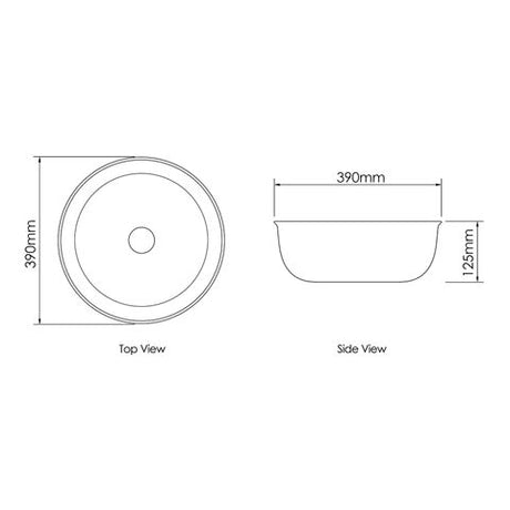 Bronte Round 390x390x130 Matte White Basin — detail 2