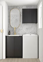 Wall and Base Cabinets Kit 650 Byron/Bondi Black Oak with Pure White Top