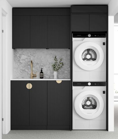 Laundry Kit 1715C Marlo Black with Pure White Top