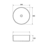 Radius Round 360x360x115 Gun Metal Basin — detail 3
