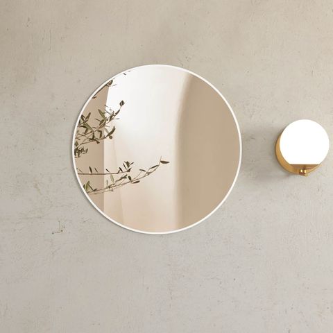 London 700mm White Metal Frame Tuffi Mirror