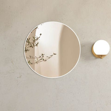 London 700mm White Metal Frame Tuffi Mirror