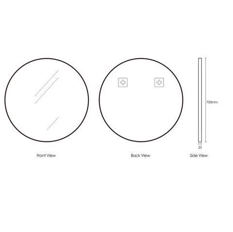 London 700mm White Metal Frame Tuffi Mirror — detail 4