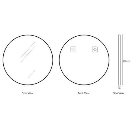 London 700mm White Metal Frame Tuffi Mirror — detail 4