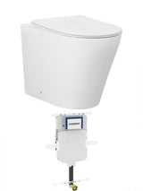 Alzano Wall Face Matte White Hurricane Pan with Geberit Cistern, No Push Plate