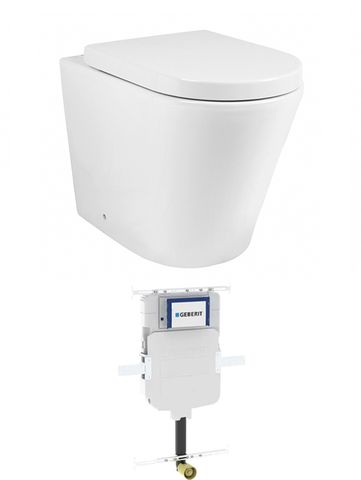 Alzano WF Hurricane Pan With Thick Seat / Geberit Inwall Cistern Set (Push Plate Sold Separately)