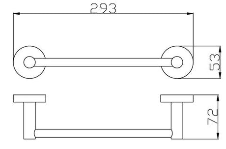 Rondo 250mm Black Towel Bar — detail 2