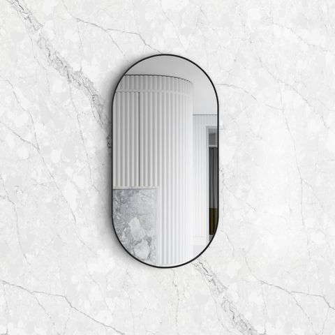 Noosa 1200(W)x600(H) Black Metal Frame Mirror- Install Horizontal or Vertical — detail 2