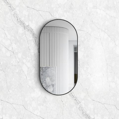 Noosa 1200(W)x600(H) Black Metal Frame Mirror- Install Horizontal or Vertical — detail 2