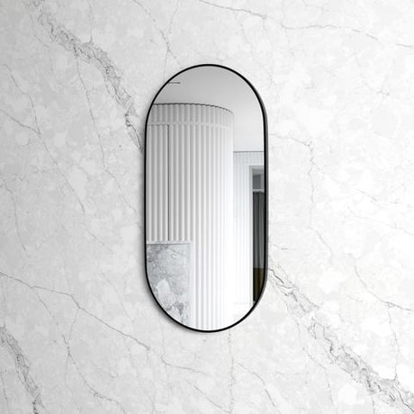 Noosa 1200(W)x600(H) Black Metal Frame Mirror- Install Horizontal or Vertical — detail 3