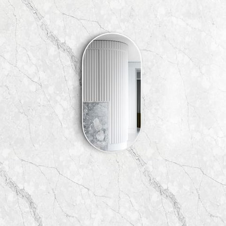 Noosa 900(H)x450(W) White Metal Frame Tuffi Mirror