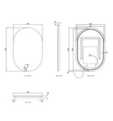 LED Noosa 900(H)x600(W) Frameless Tuffi Mirror - Install Horizontal or Vertical — detail 6