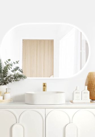 LED Noosa 1200(W)x750(H) Frameless Tuffi Mirror - Install Horizontal or Vertical