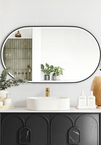 LED Noosa 1200(W)x750(H) Black Metal Frame Tuffi Mirror- Install Horizontal or Vertical