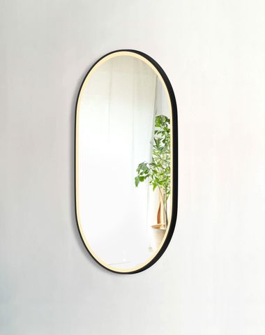 LED Noosa 1200(W)x750(H) Black Metal Frame Tuffi Mirror- Install Horizontal or Vertical — detail 3