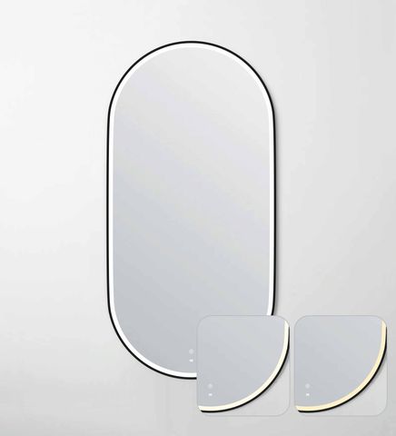 LED Noosa 1500(W)x750(H) Black Metal Frame Tuffi Mirror- Install Horizontal or Vertical — detail 3