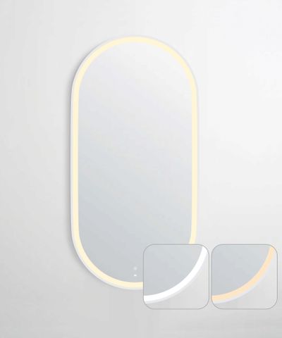 LED Noosa 900(H)x450(W) White Metal Frame Tuffi Mirror — detail 2