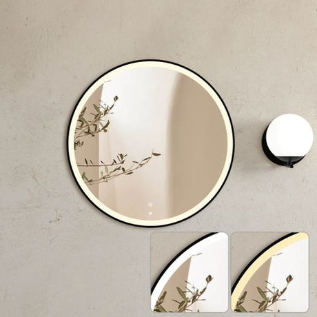 LED Bondi 800mm Black Metal Frame Tuffi Mirror — detail 2
