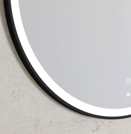 LED Bondi 800mm Black Metal Frame Tuffi Mirror — detail 4