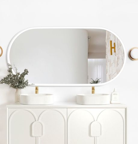 LED Noosa 1500(W)x750(H) White Metal Frame Mirror- Install Horizontal or Vertical — detail 8