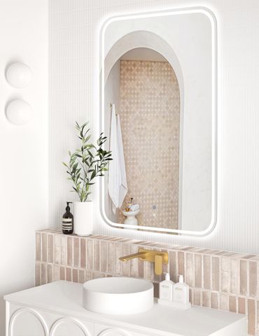 LED Newport 1200(W)x750(H) Frameless Tuffi Mirror - Install Horizontal or Vertical — detail 3