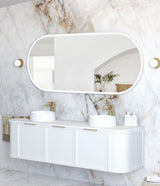 LED Noosa 1800(W)x750(H) White Metal Frame Mirror- Install Horizontal or Vertical — detail 2