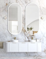 LED Noosa 1800(W)x750(H) White Metal Frame Mirror- Install Horizontal or Vertical — detail 3