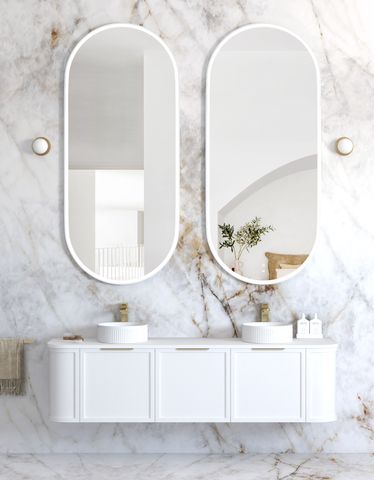 LED Noosa 1800(W)x750(H) White Metal Frame Mirror- Install Horizontal or Vertical — detail 3
