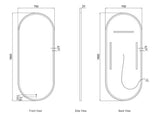 LED Noosa 1800(W)x750(H) White Metal Frame Mirror- Install Horizontal or Vertical — detail 8