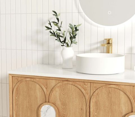 Laguna Mark II 1200mm Woodland Oak Wall Hung Cabinet Only — detail 3