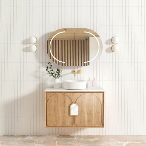 Laguna Mark II 900mm Woodland Oak Wall Hung Cabinet Only