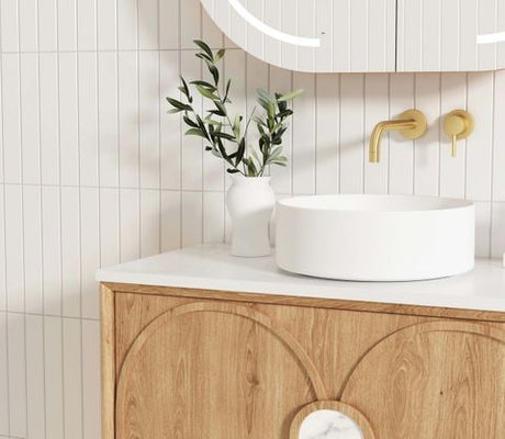 Laguna Mark II 900mm Woodland Oak Wall Hung Cabinet Only — detail 5