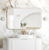 LED Newport 1200(W)x750(H) Gold Metal Frame Tuffi Mirror- Install Horizontal or Vertical