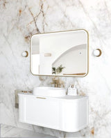 LED Newport 1200(W)x750(H) Gold Metal Frame Tuffi Mirror- Install Horizontal or Vertical — detail 2