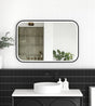 LED Newport 900(H)x600(W) Black Metal Frame Tuffi Mirror- Install Horizontal or Vertical
