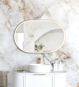 LED Noosa 900(H)x600(W) Gold Metal Frame Tuffi Mirror- Install Horizontal or Vertical