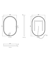 LED Noosa 900(H)x600(W) Gold Metal Frame Tuffi Mirror- Install Horizontal or Vertical — detail 2