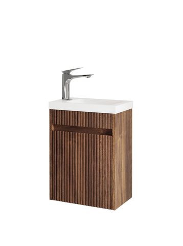 Mini Ensuite Vanity 400mm Sable Walnut Fluted Vanity (with Basin) — detail 4