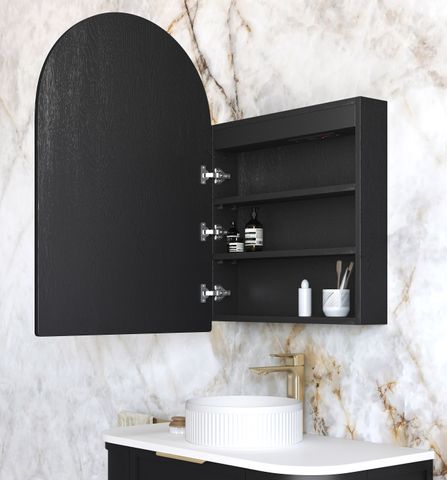 LED Archie 900(H)x600(W) Black Oak Shaving Cabinet - Premium Edition — detail 3