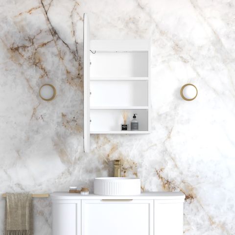 LED Newport 900(H)x450(W) White Shaving Cabinet - Premium Edition — detail 3