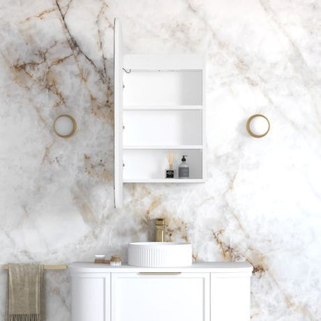 LED Newport 900(H)x450(W) White Shaving Cabinet - Premium Edition — detail 3