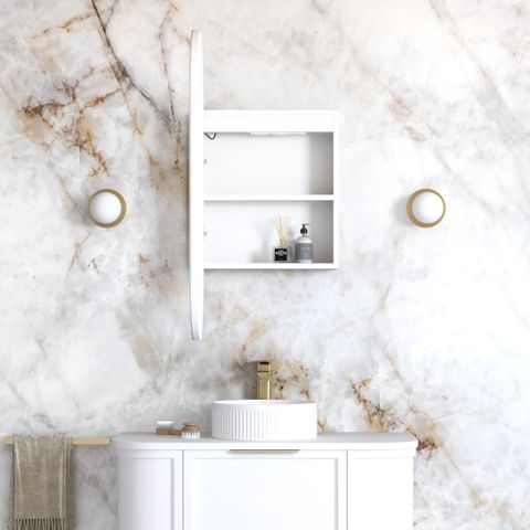 LED Noosa 900(H)x450(W) White Shaving Cabinet - Premium Edition — detail 3