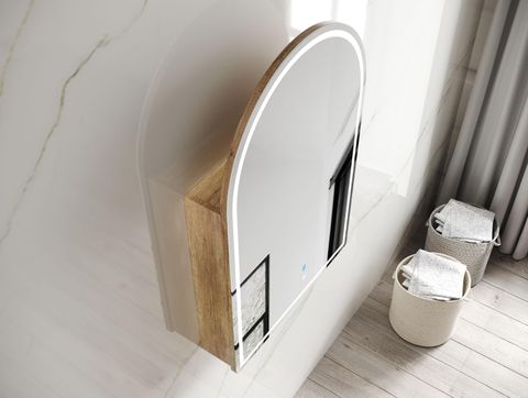 LED Archie 900(H)x600(W) Natural Oak Shaving Cabinet - Premium Edition — detail 3