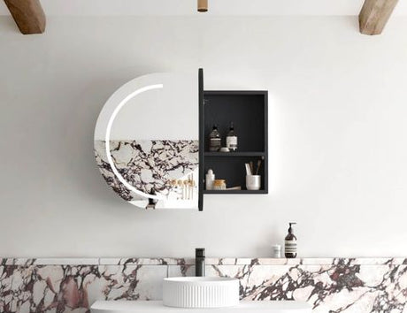 LED Bondi 900(W)x600(H) Black Oak Shaving Cabinet - Premium Edition — detail 2