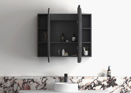 LED Bondi 1200(W)x750(H) Black Oak Shaving Cabinet - Premium Edition — detail 2