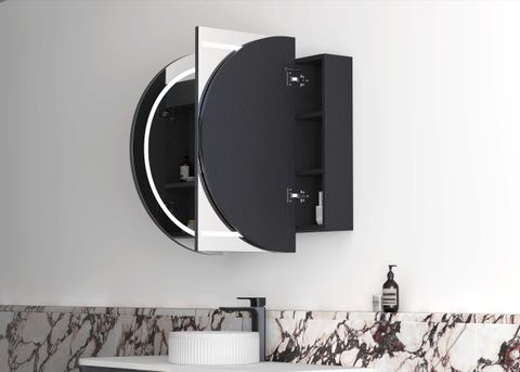 LED Bondi 1200(W)x750(H) Black Oak Shaving Cabinet - Premium Edition — detail 3