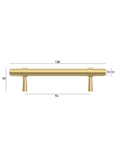Astor - 138mm Brushed Brass Handle (Premium Solid Brass Construction) — detail 5