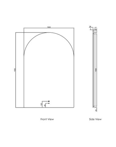 LED Archie 1500(H)x1000(W) Frameless Mirror — detail 3