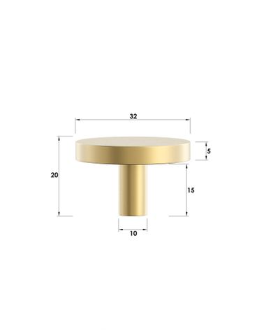Chloe - 32mm Brushed Brass Handle (Premium Solid Brass Construction) — detail 2