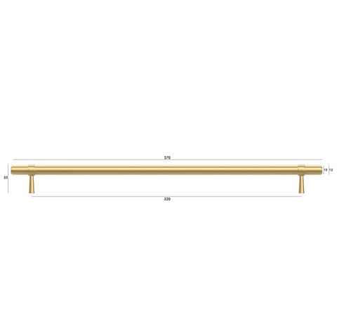 Astor - 370mm Brushed Brass Handle (Premium Solid Brass Construction) — detail 4